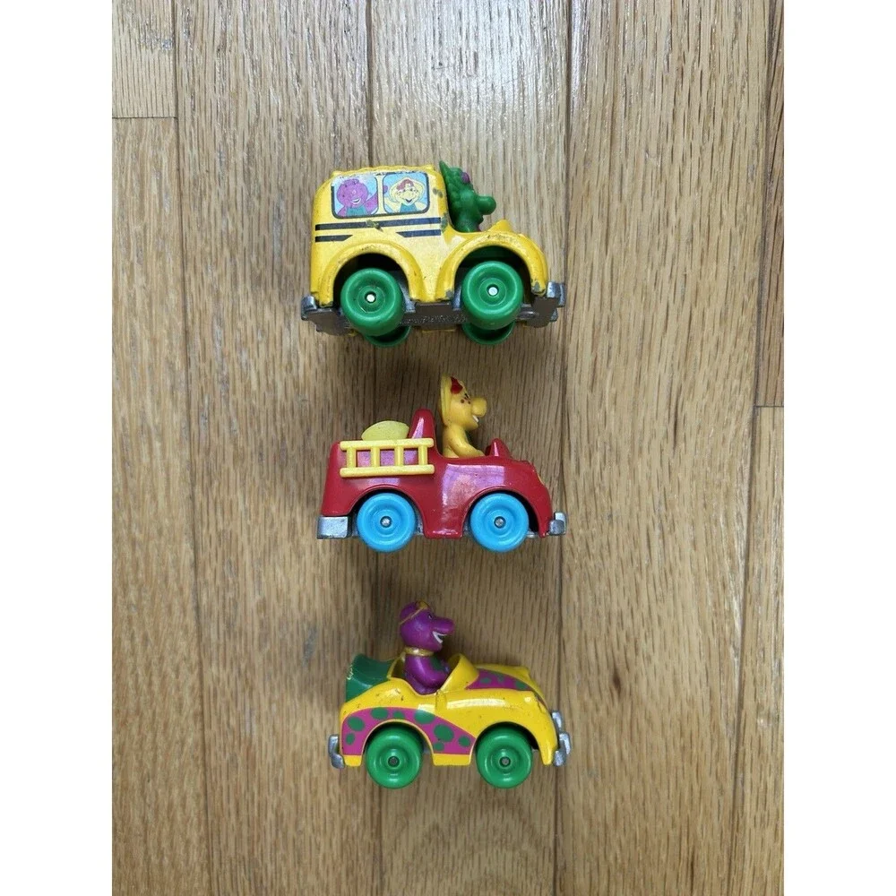 1997 The Lyons Group Barney & Friends Die Cast Vehicle Lot Baby Bop BJ Cars 3